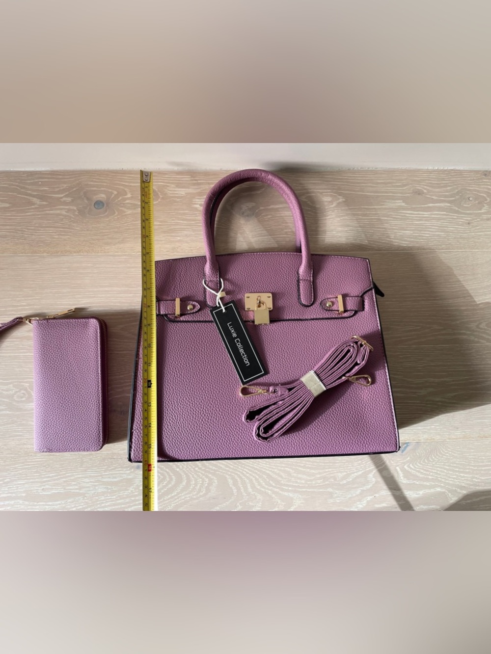 BNWT Jane Birkin inspired purse/bag in mauve pink/purple - Picture 4 of 11